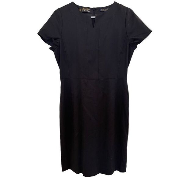 Brooks Brothers Women’s Dress Size 10P Italian Wool Sheath Navy Blue Career Work - Picture 1 of 8